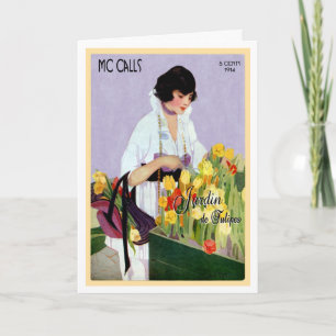 1914!!!! "FRENCH TULIP GARDEN"  GREETING KAART