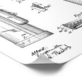 1914 Golf Caddy Club Bag Design Patent Art Print (Hoek)