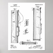 1914 Golf Caddy Club Bag Design Patent Art Print (Voorkant)