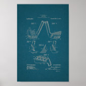 1914 Golf Club Patent Blueprint Art Print (Voorkant)