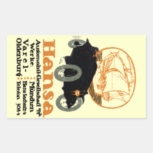 1914 Hansa Automobile Rechthoekige Sticker