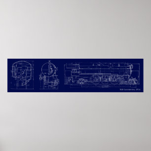 1914 K4S Blauwdruktekening Poster