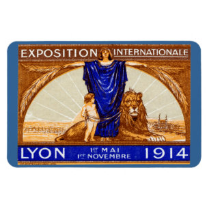 1914 Lyon International Expo Poster Magneet