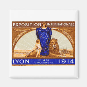 1914 Lyon International Expo Poster Magneet