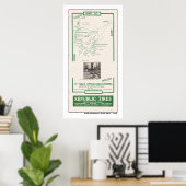 1914 Map, Pebble Beach, 17 mijl drive, Carmel Poster (Thuiskantoor)
