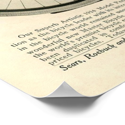 1914 naaigarij Peerless Bicycle & Art Poster (Hoek)