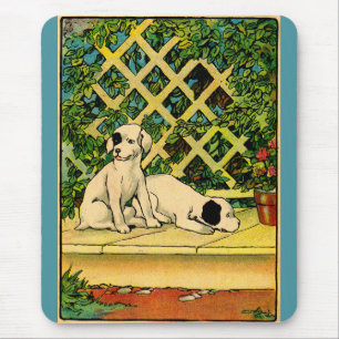 1914 twee merkwaardige honden muismat
