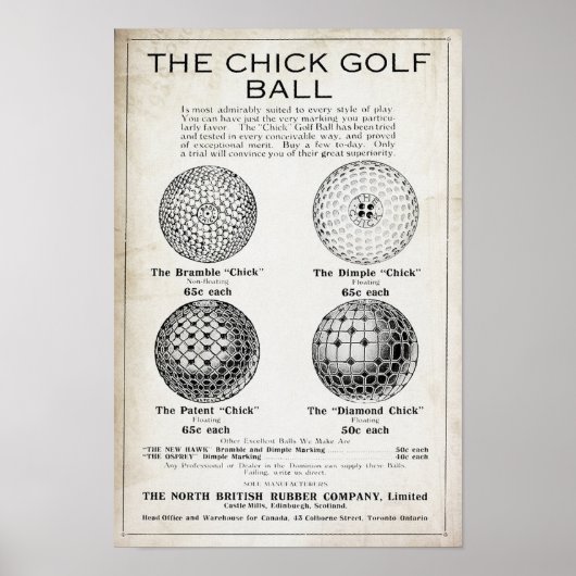  1915 Chick Golf Ball Print (Voorkant)