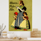 1915 Geniet van Marco Polo thee Poster (Keuken)