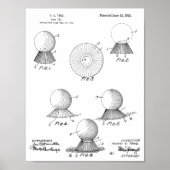 1915 Golf Ball T-shirt Design Patent Art Print (Voorkant)