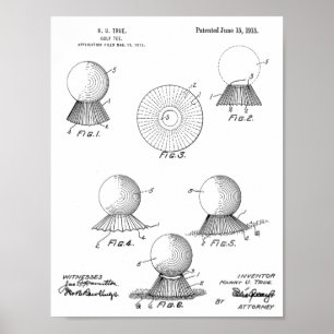 1915 Golf Ball T-shirt Design Patent Art Print