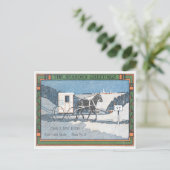  1915 Kerst landelijke postbode paard Briefkaart (Staand voorkant)