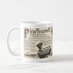 1916 Ad PINEHURST, NC Golf Toeristische Bestemming Koffiemok