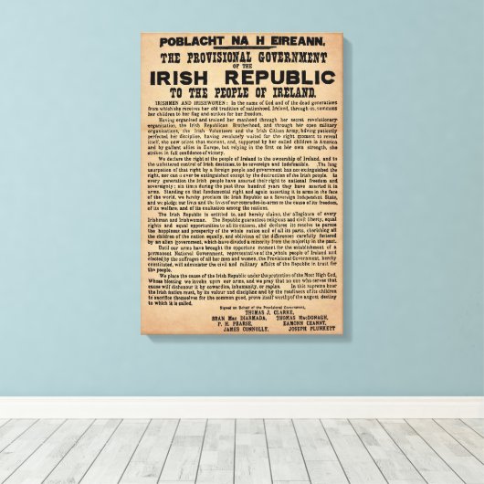 1916 Irish Proclamation Canvas (origineel exemplaa (Insitu (Houten vloer))