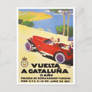 1917 Catalunya Tour racing Briefkaart