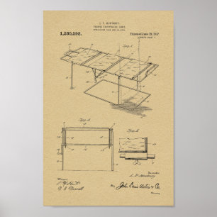 1917 Chiropractic Table Patent Art-afdrukken Poster