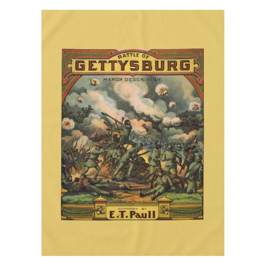 1917 De strijd om de muziekcover van Gettysburg Tafelkleed (Voorkant)