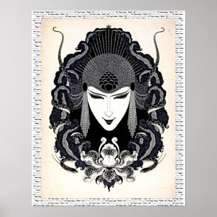 1917  Elegant Russian Art Nouveau Woman Poster