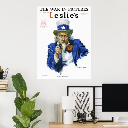 1917 Leslie's Weekly Oom Sam Poster (Thuiskantoor)