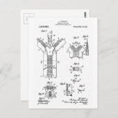 1917 Patent of the "Separable Fastener" Zipper Briefkaart (Voorkant / Achterkant)