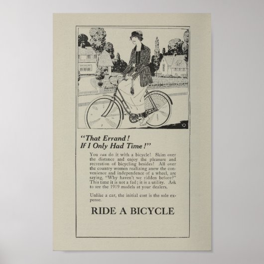 1917 Poster voor fietsenmarketing en -kunst (Voorkant)