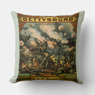 1917 The Battle of Gettysburg sheet music print Kussen