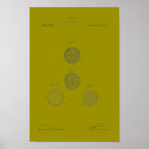 1918  Golf Ball Patent Art-afdrukken Poster