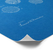 1918 Golf Ball-patentblauwdruk Poster (Hoek)