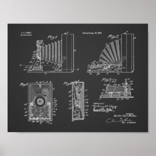1918 Kunsttekenafdrukken voor camera-vouwcamera Poster
