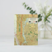 1918 New York Central Railroad Map Briefkaart (Staand voorkant)