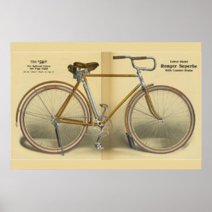 1918  Poster met wielrenner superbe en kunstvoorwe