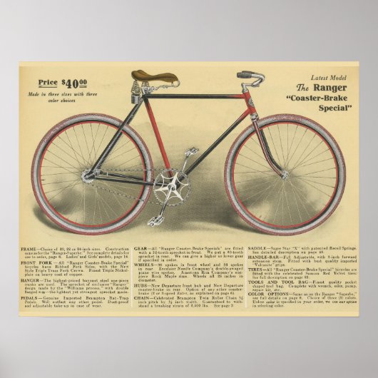 1918  Ranger Bicycle & Art Poster (Voorkant)