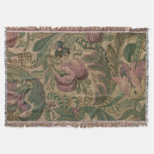 1918  Rich Floral Tapestry Brocade Damask Deken (Voorkant)