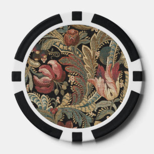1918  Rich Floral Tapestry Brocade Damask Poker Chips