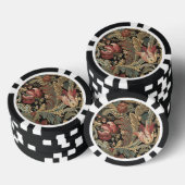 1918 Rich Floral Tapestry Brocade Damask Poker Chips (Opstapeling)