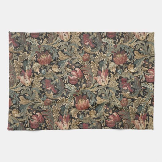 1918  Rich Floral Tapestry Brocade Damask Theedoek (Horizontaal)
