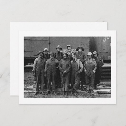 1918 Women Laborers Union Pacific Railroad Briefkaart (Voorkant / Achterkant)