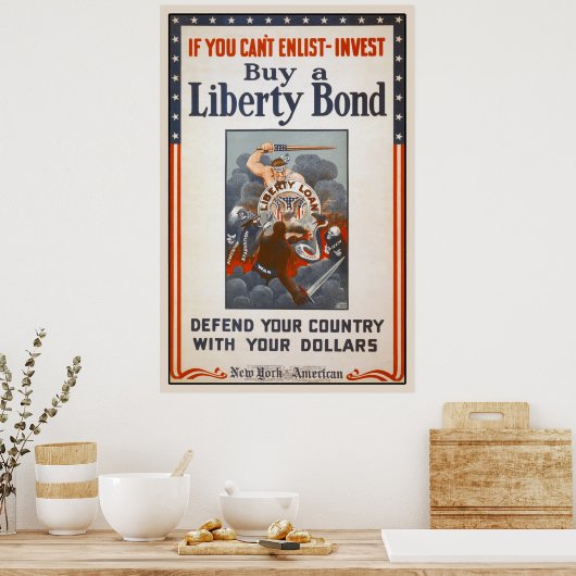 1918 World War I Liberty Bond Poster (Cuisine)