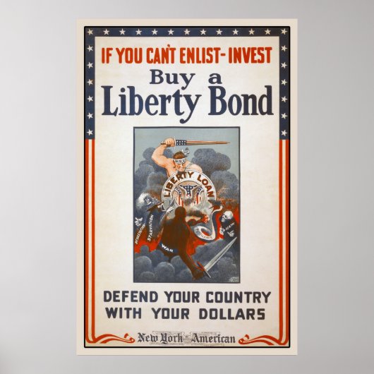 1918 World War I Liberty Bond Poster (Devant)