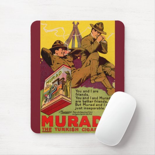 1918 WWI Murad sigaretten en sigaretten Muismat (Met muis)