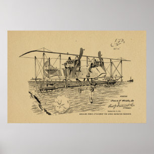1919 Biplane Bomber Patent Art Drawing Print