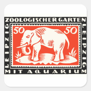 1919 Duitsland dierentuin Leipzig Notgeldbiljet Vierkante Sticker
