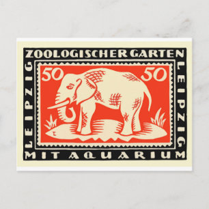 1919 Duitsland Leipzig Zoo Notgeld Bankbiljet Briefkaart