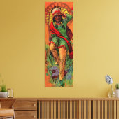 1919 Indische inheemse illustratie Canvas Afdruk (Insitu (Woonkamer))