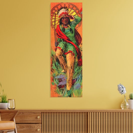 1919 Indische inheemse illustratie Canvas Afdruk (Insitu (Woonkamer))