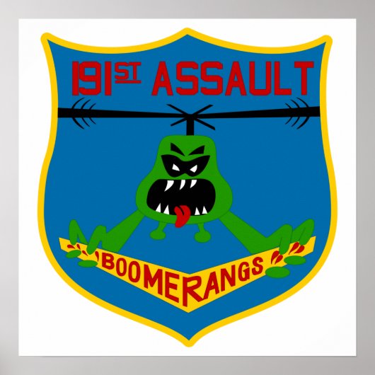 191st AHC Boomerangs alleen patch Poster (Voorkant)