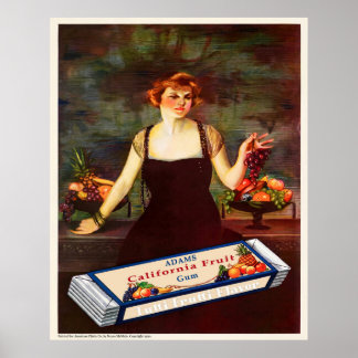 1920 Antieke Kauwgom Reclame Poster
