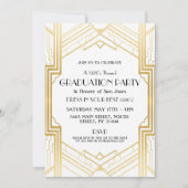 1920 Art Déco Invitation Gatsby Party Gold (Devant)