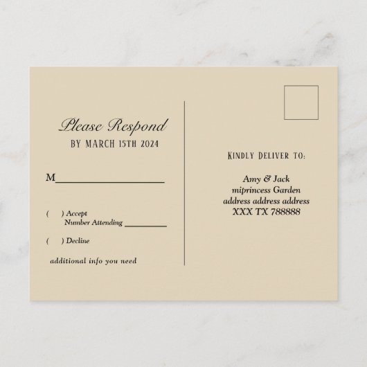 1920-bladermeisje gatsby RSVP Uitnodiging Briefkaart (Achterkant)