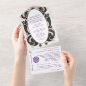 1920 Chique Art Deco Gatsby Mode Monogram Bruiloft All In One Uitnodiging (Afscheurbaar)